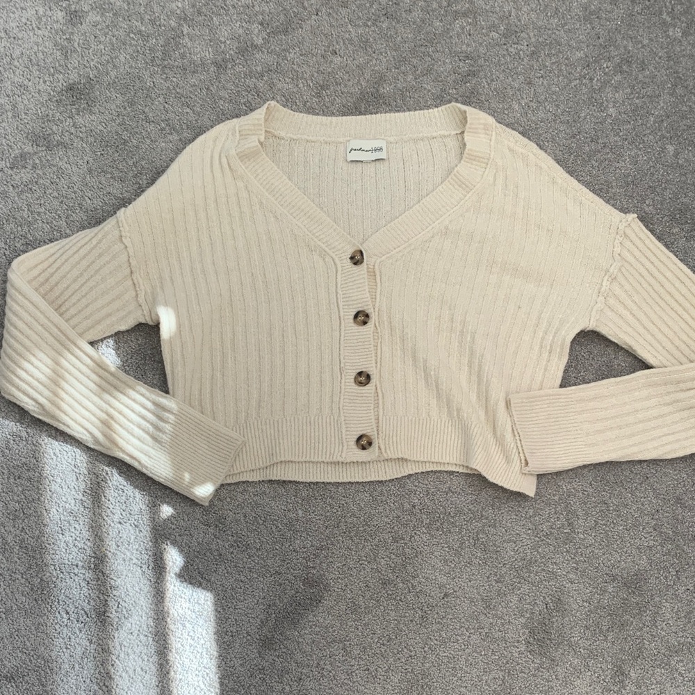 Freshman Beige Button-Up Women's Cardigan